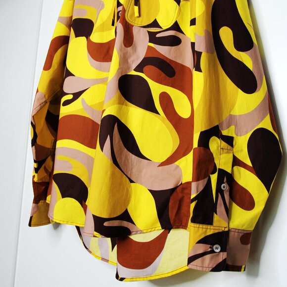 BNWT SS22 MARNI ABSTRACT PRINT HOODED SHIRT 48 - Picture 6 of 11